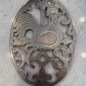 Vintage Silver Plated Rooster Trivet